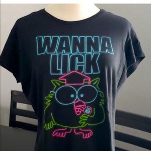 Wanna Lick Tootsie Roll Pop Black Tshirt